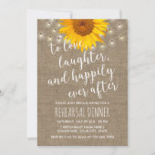 Invitation Dîner de répétition Rustique à cordes de tournesol (Devant)