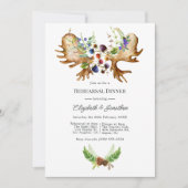 Invitation Dîner de répétition rustique à l'aquarelle de la f (Devant)