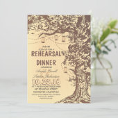 Invitation Dîner de répétition Rustique arbre & jarres de maç (Debout devant)