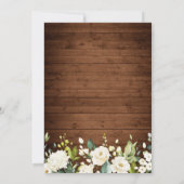 Invitation Dîner de répétition rustique aux élégantes roses b (Dos)