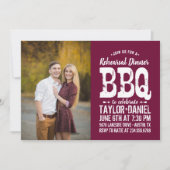 Invitation Dîner de répétition rustique BBQ | Couleurs modifi (Devant)