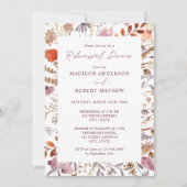 Invitation Dîner de répétition Rustique Boho Chic Bege Fleurs (Devant)