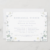 Invitation Dîner de répétition Rustique Boho Fleur sauvage bl (Devant)