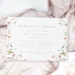 Invitation Dîner de répétition Rustique Boho Fleur sauvage él<br><div class="desc">Elégante délicate aquarelle fleur sauvage couronne les détails de votre événement. Palettes pastel de rose pâle, blanc cassé, beige, bleu poussiéreux, rose poussiéreux, verdure botanique, sobre et romantique. Grandes répétitions de mariages floraux invitations à dîner pour mariage rustique moderne, mariage de jardin de campagne et mariage boho au printemps et...</div>