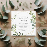 Invitation Dîner de répétition Rustique Boho Green Calligraph<br><div class="desc">Présentez notre invitation exclusive à dîner de répétition, conçue pour vous. Dévoilant un délicat motif d'eucalyptus aquarelle, joliment encastré dans un cadre géométrique contemporain. Mélange parfait de tradition et de tendance, nos invitations sont ornées d'une combinaison exquise d'écriture moderne et de police serif classique. Donnez le ton pour une soirée...</div>