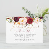 Invitation Dîner de répétition rustique Boho Marsala Blush Pe (Debout devant)