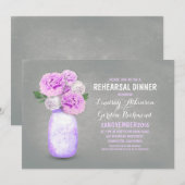 Invitation Dîner de répétition rustique de bocal de mason pei (Devant / Derrière)