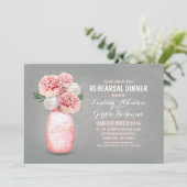 Invitation Dîner de répétition rustique de bocal de mason pei (Debout devant)