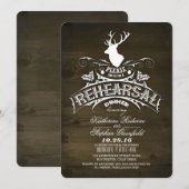Invitation Dîner de répétition rustique de cerfs de pays invi (Devant / Derrière)