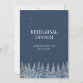 Invitation Dîner de répétition rustique de forêt hivernale bl (Dos)
