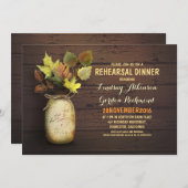 Invitation Dîner de répétition rustique de la bocale de mason (Devant / Derrière)