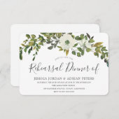 Invitation Dîner de répétition rustique de la feuille verte (Devant / Derrière)