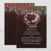 Invitation Dîner de répétition rustique de la lanterne floral (Devant / Derrière)