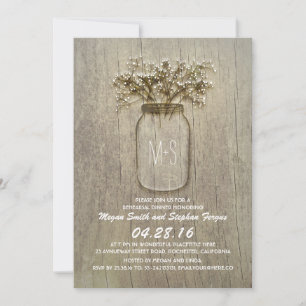 Invitation Dîner de répétition rustique de la mason du souffl