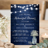 Invitation Dîner de répétition rustique de minuit sous des lu