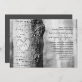 Invitation dîner de répétition rustique du coeur sculpté (Devant / Derrière)