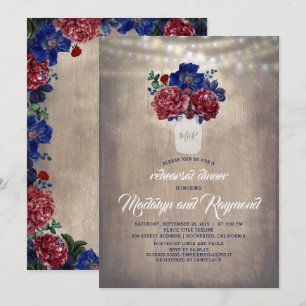 Invitation Dîner de répétition rustique du Mason Floral de Bo