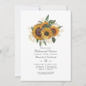 Invitation Dîner de répétition rustique du pays de tournesol (Devant)