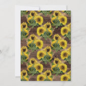 Invitation Dîner de répétition rustique du pays de tournesol (Dos)