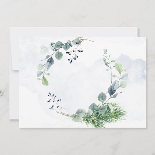 Invitation Dîner de répétition rustique Dusty Blue Eucalyptus (Dos)