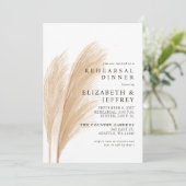 Invitation Dîner de répétition Rustique Earthy Boho Pampas (Debout devant)