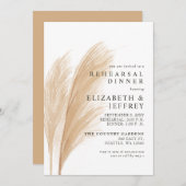 Invitation Dîner de répétition Rustique Earthy Boho Pampas (Devant / Derrière)