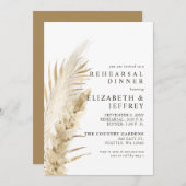 Invitation Dîner de répétition Rustique Earthy Boho Pampas In (Devant / Derrière)