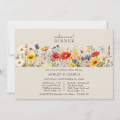 Invitation Dîner de répétition Rustique Fleur sauvage Floral  (Devant)