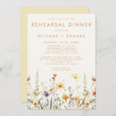 Invitation Dîner de répétition Rustique Fleur sauvage Mariage (Devant / Derrière)