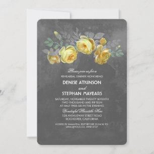 Invitation Dîner de répétition Rustique Floral