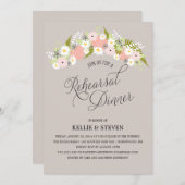 Invitation Dîner de répétition Rustique Floral Wreath (Devant / Derrière)