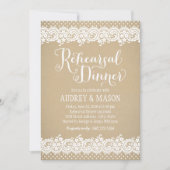 Invitation Dîner de répétition Rustique Kraft et Mariage de d (Devant)