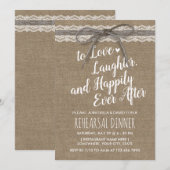 Invitation Dîner de répétition rustique Lace Twine Country Bu (Devant / Derrière)