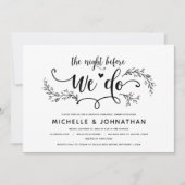 Invitation Dîner de répétition Rustique Mariage Botanique (Devant)