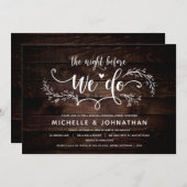 Invitation Dîner de répétition Rustique Mariage Botanique (Devant / Derrière)