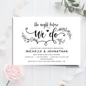 Invitation Dîner de répétition Rustique Mariage Botanique