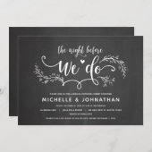 Invitation Dîner de répétition Rustique Mariage Botanique (Devant / Derrière)