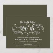 Invitation Dîner de répétition Rustique Mariage Botanique (Devant / Derrière)