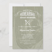Invitation Dîner de répétition Rustique Mariage en bois (Devant)