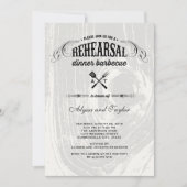 Invitation Dîner de répétition Rustique Mariage en bois (Devant)