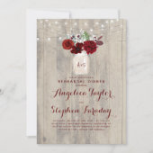 Invitation Dîner de répétition rustique Mason Jar Fleurs de B (Devant)