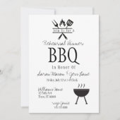 Invitation Dîner de répétition Rustique noir et blanc (Devant)