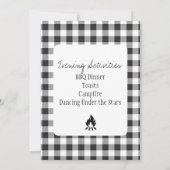 Invitation Dîner de répétition Rustique noir et blanc (Dos)