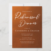 Invitation Dîner de répétition Rustique Orange Brûlé (Devant)