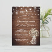 Invitation Dîner de répétition rustique pour bébé (Debout devant)