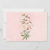 Invitation Dîner de répétition Rustique rose Aquarelle Peony (Dos)