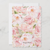 Invitation Dîner de répétition Rustique Rose Floral (Dos)