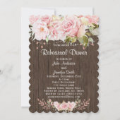 Invitation Dîner de répétition Rustique Rose Floral (Devant)