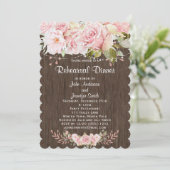 Invitation Dîner de répétition Rustique Rose Floral (Debout devant)