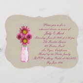 Invitation Dîner de répétition Rustique Rose Mason Jar Invita (Devant / Derrière)